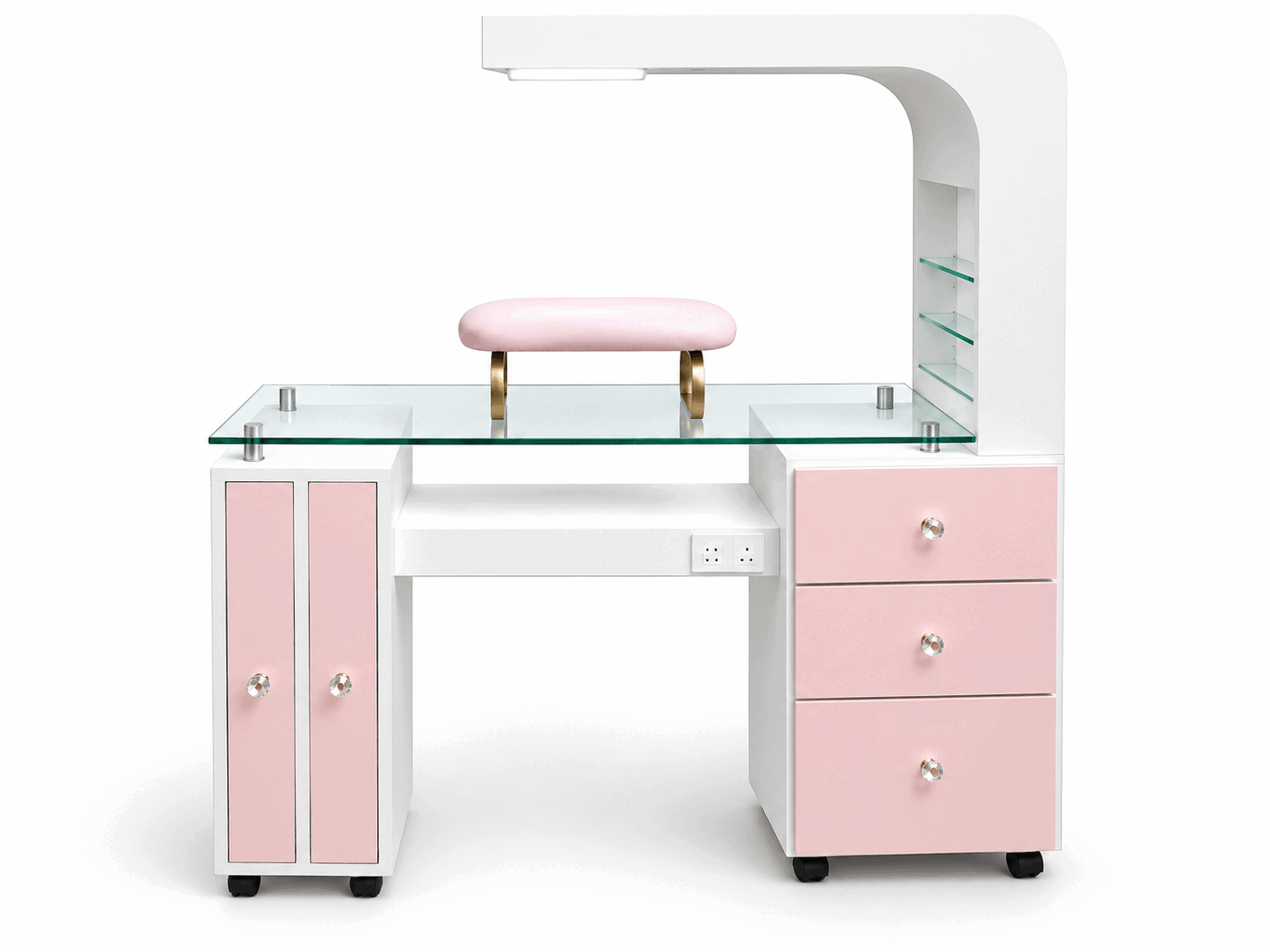 Mesa de Manicure con esmaltero alto y repisas